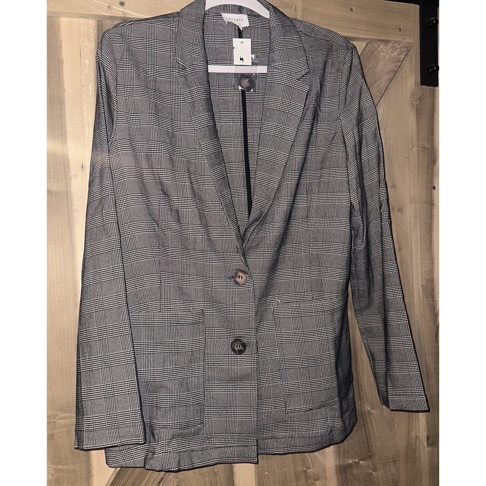 Everly Oversized Boyfriend Women's Brown Plaid Blazer Sz Large Francesca'sPreppy